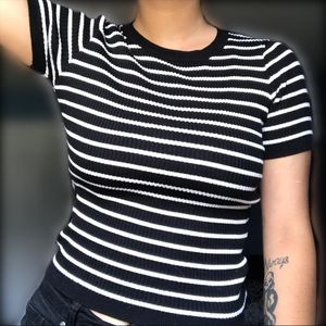 Black &White Striped Tee